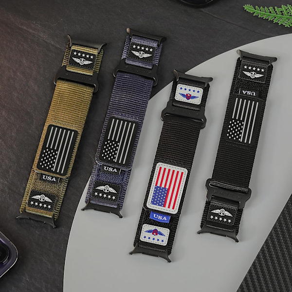 Robust nylonrem til Galaxy Watch Ultra-remme 47mm til mænd og kvinder, One Click No Gap stofvævede armbånd Justerbar sportsrem til Galaxy