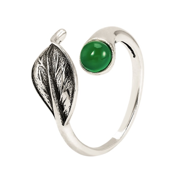 Öppen finger ring Åldrad bladring Justerbar