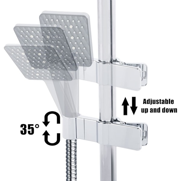 Dusjhodefesteklemme 35° rotasjon Justerbar dusjhodefeste