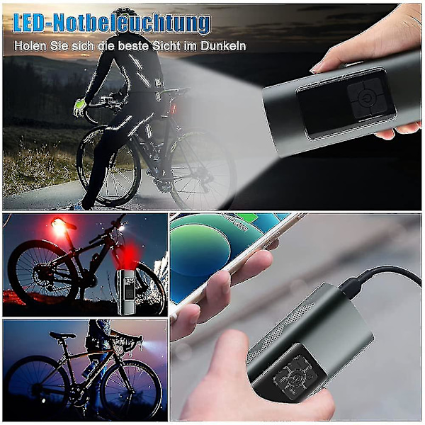 Elektrisk luftpump bildäckuppblåsare bärbar uppladdningsbar luftkompressor för pump auto cykel cykel