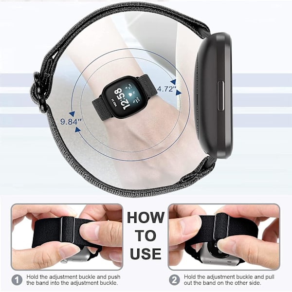 Nylon klockarmband kompatibel med Fitbit Sense & Versa 3, mjukt mönstrat ersättningsband för kvinnor och män, kompatibel med Fitbit Sense/Versa 3 Smart