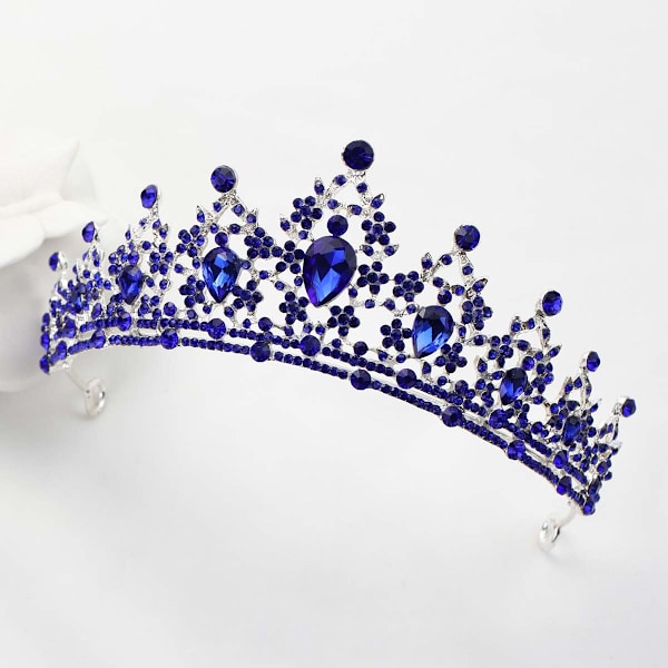 Krystall Bryllupskrone Dronning Tiara Brud Kroner for Kvinner Jenter Rhinestone Decor