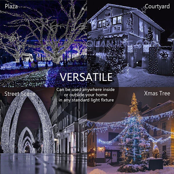 Julelys, Fe-lys Udendørs 66Ft 200 LED med Hukommelsesfunktioner Controller, Stik i Påske Dekorationslys til Soveværelse Fest Bryllup Have