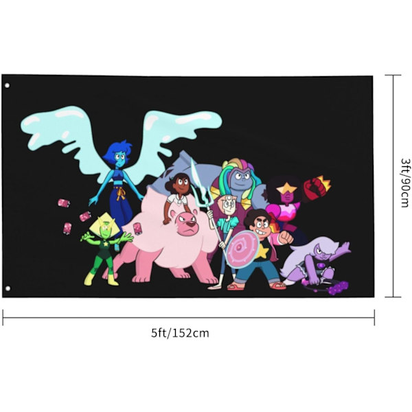 Steven Anime Universe  3x5 Ft Banner Have Dekoration Tryk s med Metal Øjer Sort Sort