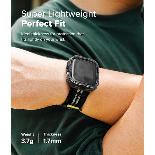 Fusion Bumper [Stilfullt Dubbellager] Kompatibel med Apple Watch Series 10 Skal (46mm) Lättviktsskydd för Kvinnor, Män - Svart Svart 46mm