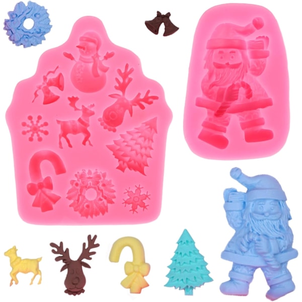 Jul Silikon Chokladform 3D Tomte & Jultema Set Perfekt för julgodis