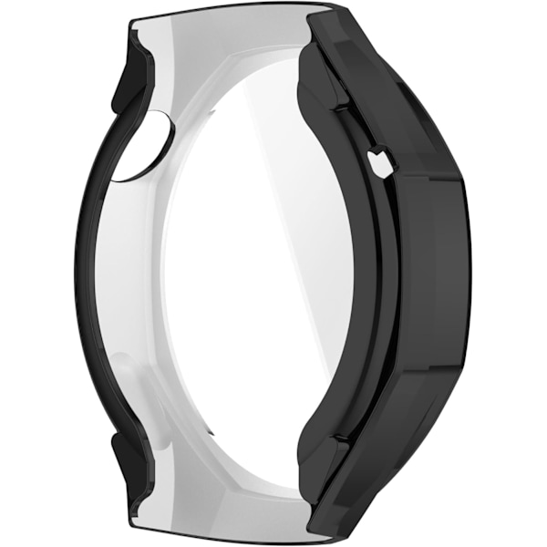 Huawei GT5 Pro 46mm Etui med Skærmbeskytter, TPU Fleksibel Stødsikker Ridsefast Cover Etui til Huawei Watch GT 5 Pro 46mm (Sort) Sort