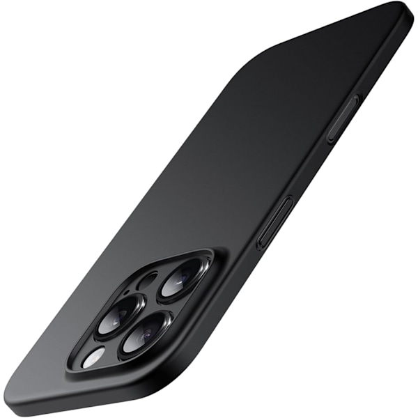 Ultratunt skal för iPhone 16 Pro Max 6.9 Ih, fullständigt skydd för kameralinsen, lätt matt finish PP Hårt minimalistiskt skal (Svart) Svart