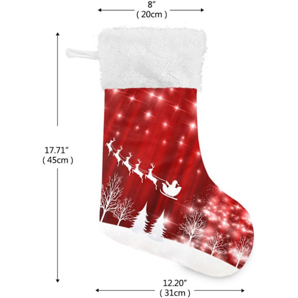 Julklapp, personliga julklappsstrumpor 2-pack Jul Snö Tomten 45,7 cm Julstrumpor Hängande Ornament Eldstad för