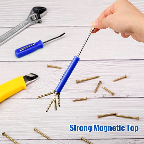 4 stk lommemagnetisk skrutrekker mini slisset hode magnetisk