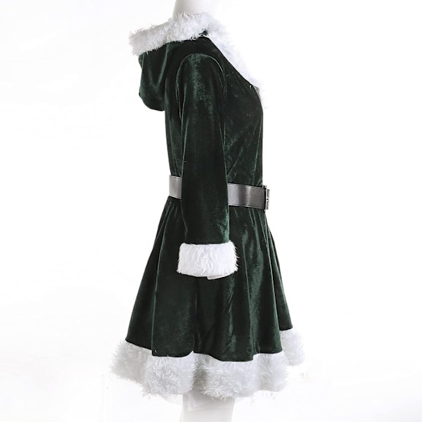 Kvinners Mrs. Claus Santa Kostyme Hoodie Julekjole Sexy Lady Cosplay Dress