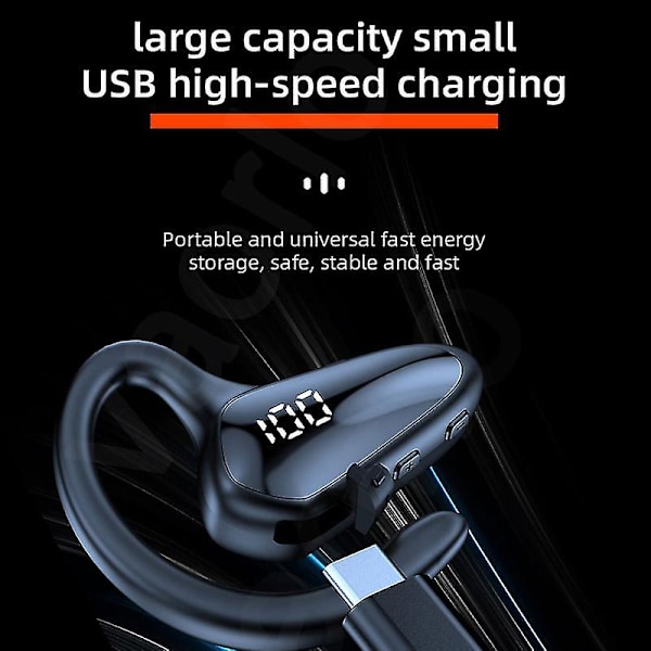 Sport Trådlösa Öronproppar Benledning Koncept Hörlurar Öronkrok Smärtfri Bärbar Led-display Business Bluetooth-headset