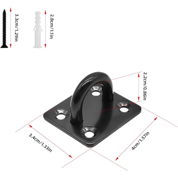 4 M6 Øjeplade - Rustfrit stål Marine Hardware