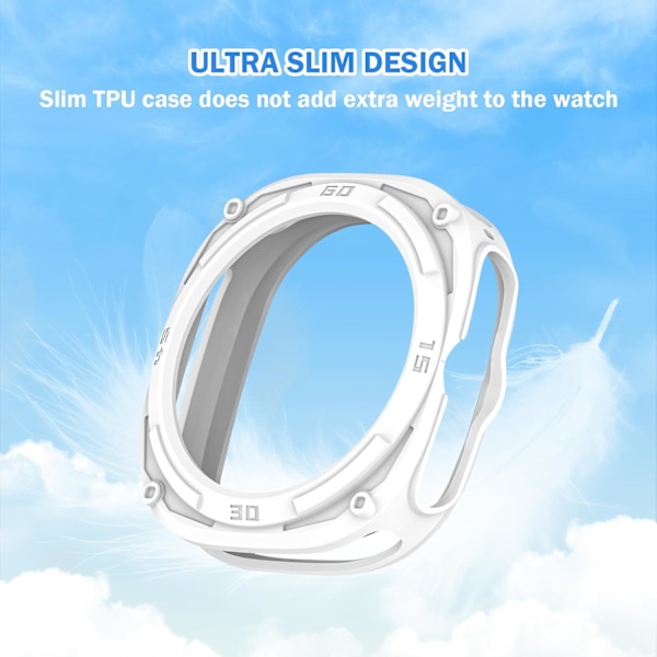 Skal Kompatibelt för Galaxy Watch Ultra 47mm med 2 st Härdat Glas, Urholkat Mjukt TPU Skyddsfodral Anti-Repa Skärmskydd för Galaxy W