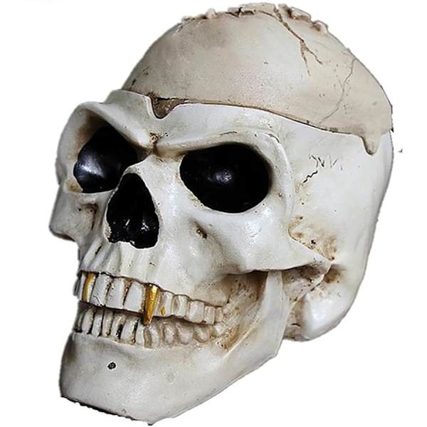 Halloween Simulation Skull Ashtray - Spooky Haunted House Dekorationer til Bar, Perfekt Horror Atmosfære - Scary Ornamenter (Sort stribe) Sort Sort