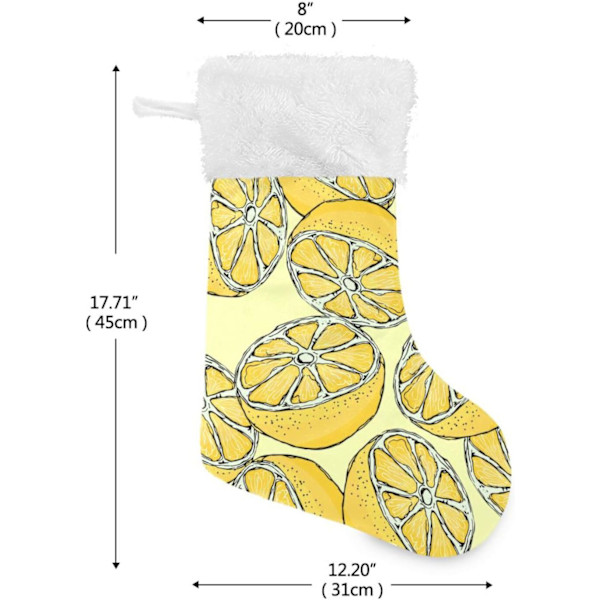 Julklapp, personliga julklappsstrumpor set om 2 citroner 45,7 cm julstrumpor hängande ornament spis för träddekoration  17.71x