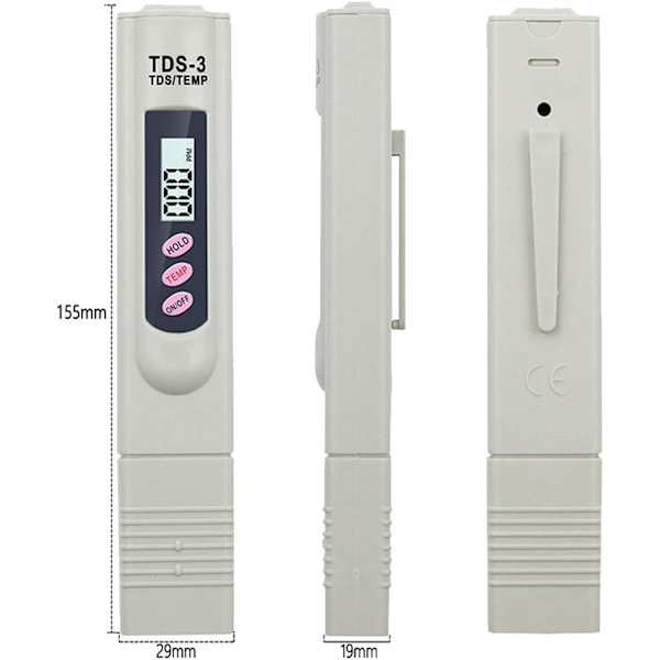 TDS-3 Meter Vandkvalitetstester Penna - LCD Digital