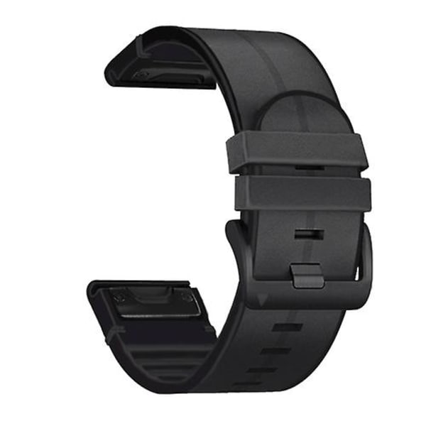 För Garmin Fenix 7x Silikon + Läder Snabbfrigörande Klockarmband KVL Black