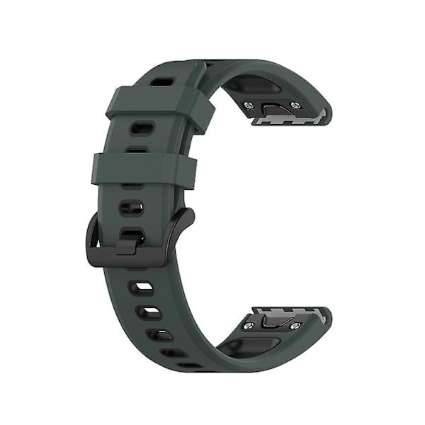22mm Snabbkoppling Tvåfärgad Silikonklockarmband För Garmin Fenix 7 / Epix UWS Olive Green Black