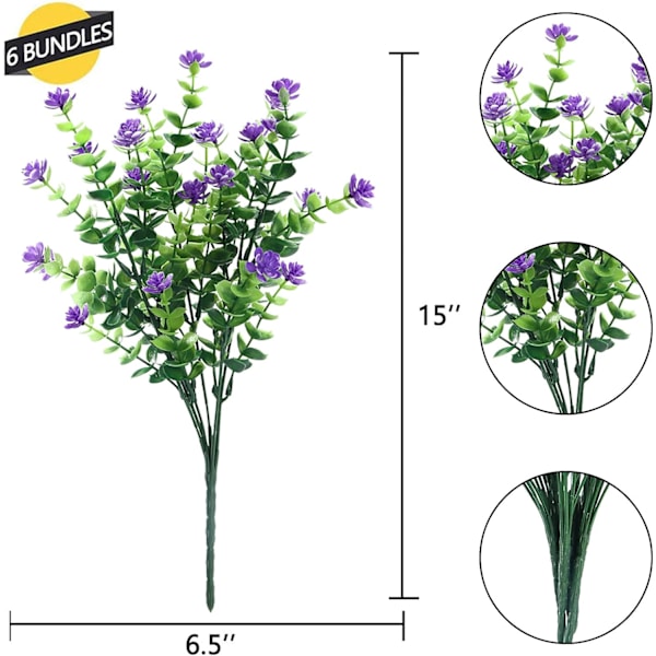 Kunstige Blomster Udendørs Falske Blomster til Dekoration UV-bestandige Ingen Falmning