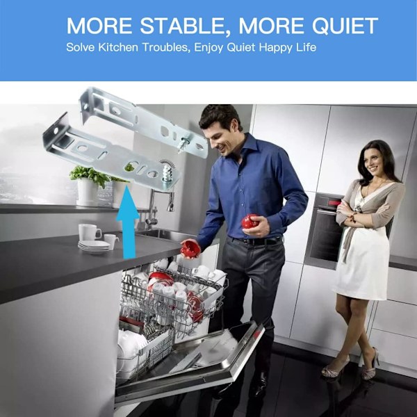 Oppvaskmaskin benkeplate monteringsbrakett - Kompatibel med GE, Hotpoint (2 stk)