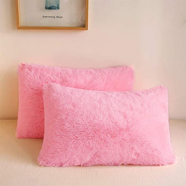 2st plysch rektangulärt örngott Crystal Velvet Mink