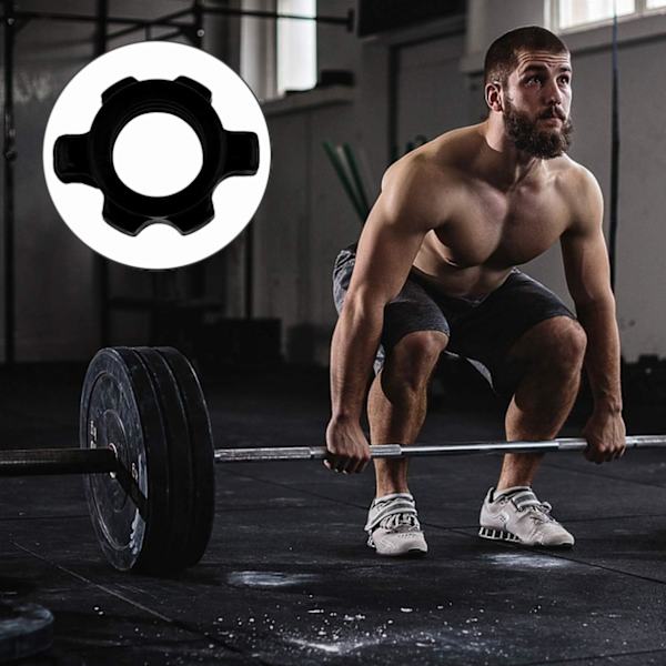 4 stk. Spændeskiver Spinlck Krave Skruespænder He Møtrik Udskiftning Skrue til Dumbbell Vægtløftning Sort Sort