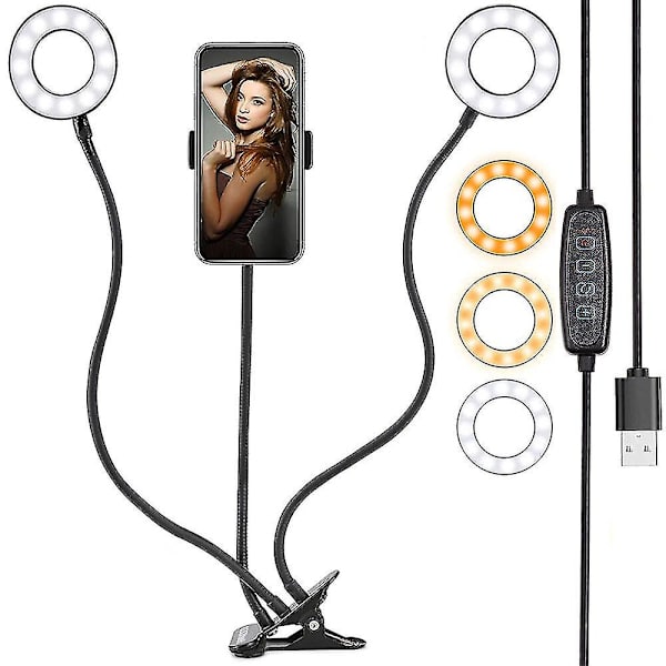 2 Hovedklemme Rørholder til Lightingselfie Ring Light 2 Ring Light