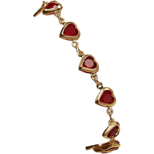 Ny 2025 Vintage Fashion Rød/Blå Krystal Kærlighed Hjerte Armbånd til Kvinder Romantisk Sommerfugl Perle Kæde Ankelkæde Halskæde Bryllup Smykker Mode