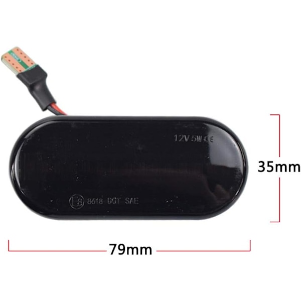 Dynamisk LED sideindikator til VW Bora, Golf, Passat, Polo, Sharan, Vento (sort)