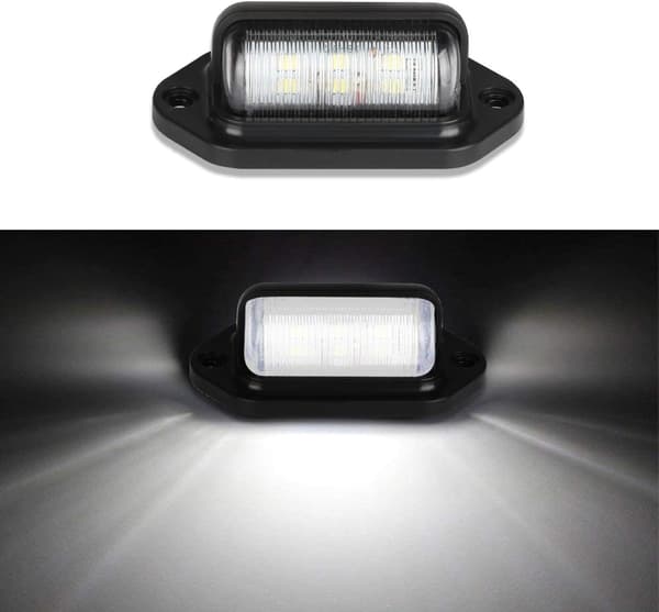 wxsp LED nummerpladebelysning, 6 SMD LED'er, nummerpladebelysning til 12 V / 24 V bil, trailer, lastbil, campingvogn, 2