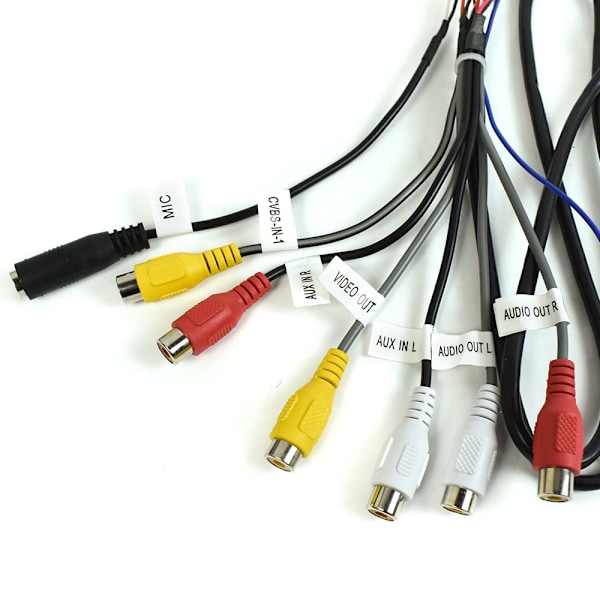 20-stifts Rca-utgångskabel för Android Bilradio Video Audio