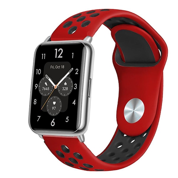 Silikone rem til Huawei Watch Fit 2 Band Active Classic Smartwatch Tilbehør Correa erstatningsbælte Huawei Watch Fit2 rem red-black