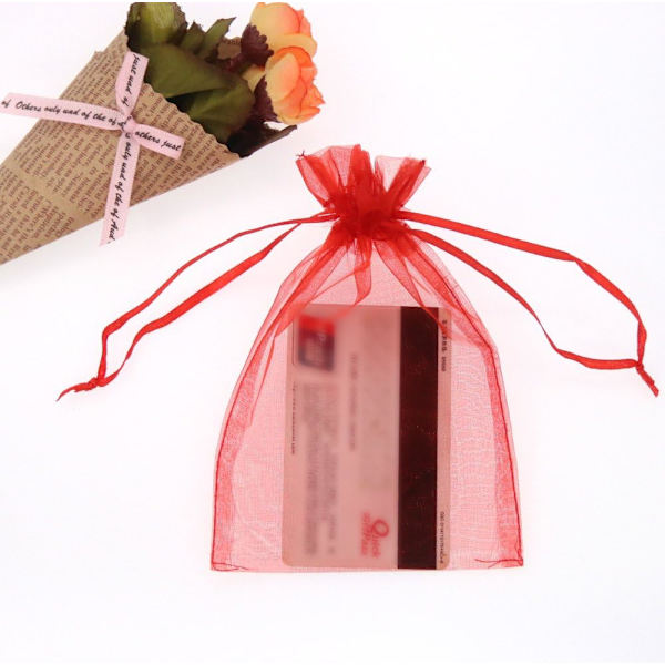 100 stk. 4x6 tomme organza gaveposer med snøretræk