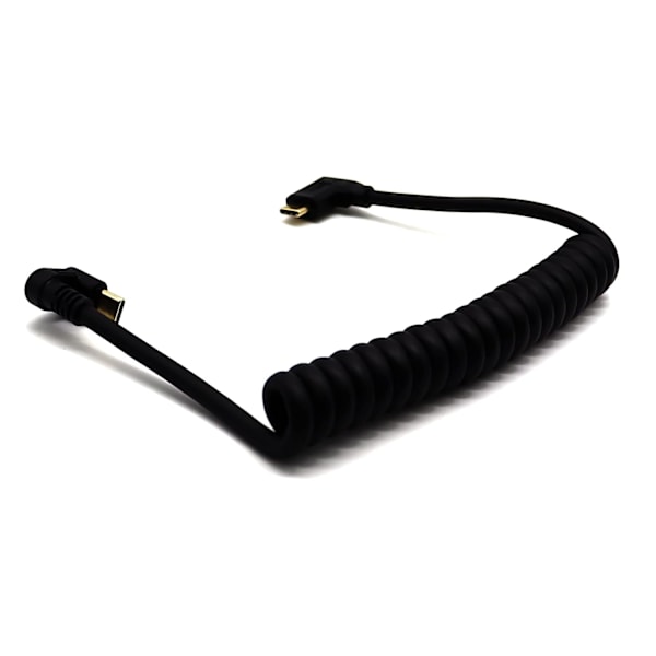 U-formad USB C till USB C fjäderkabel, 4K @60Hz 10 Gbs typ