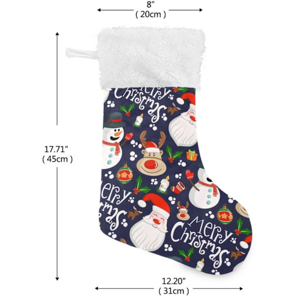 Julstrumpa, Personliga Julstrumpor 2-pack Santa Claus Snögubbe Julgran 18 tum Julstrumpor Hängande Ornament Kamin