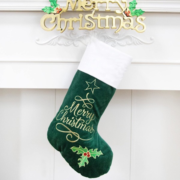 Julstrumpor 4-pack Nikolausstrumpor Dekoration Kamin 4-set Nikolausstiefel för fyllning och upphängning stor Ideal juldekoration