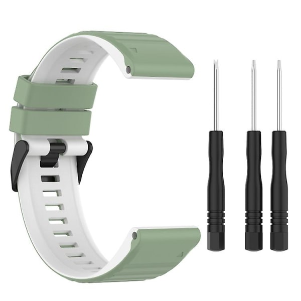 Til Garmin Fenix ​​6 Pro 22mm Silikone Mixing Color Watch Band XZV Dark-green-black