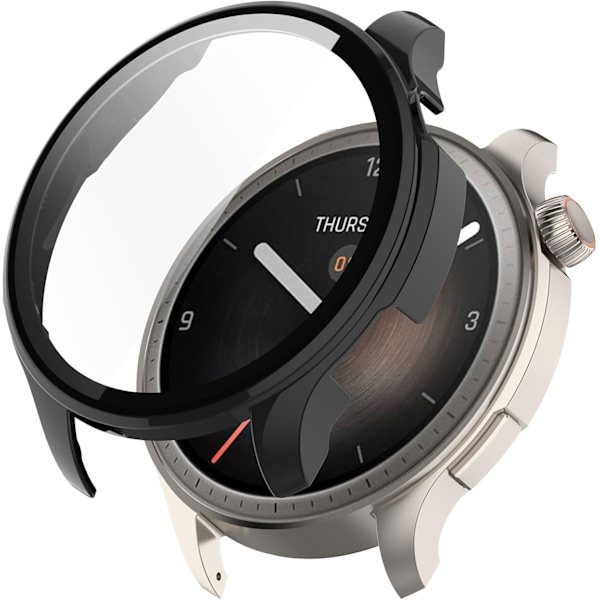 Skärmskydd Kompatibelt med Amazfit Balance 46mm Fodral Smartwatch Fodral Repskydd avsett för Amazfit Balance A2286 (Svart) Bla