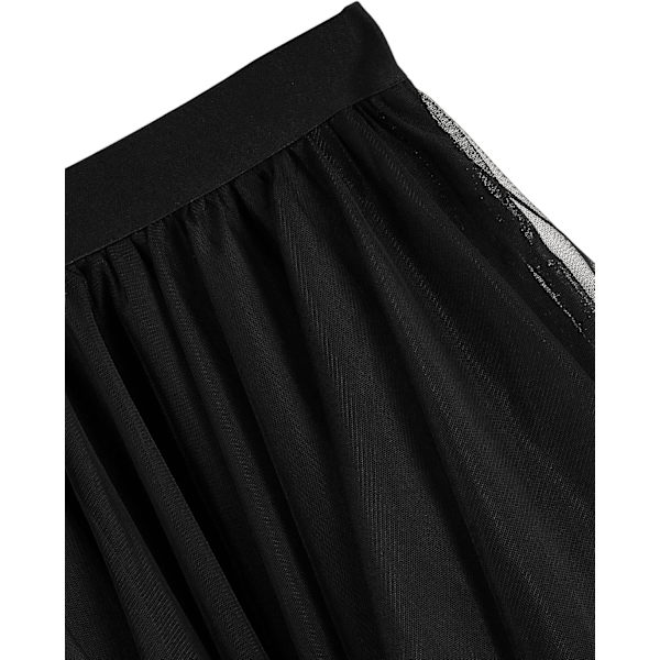 Kvinnors elastiska midja mesh skiktad A-linje tyll kjol