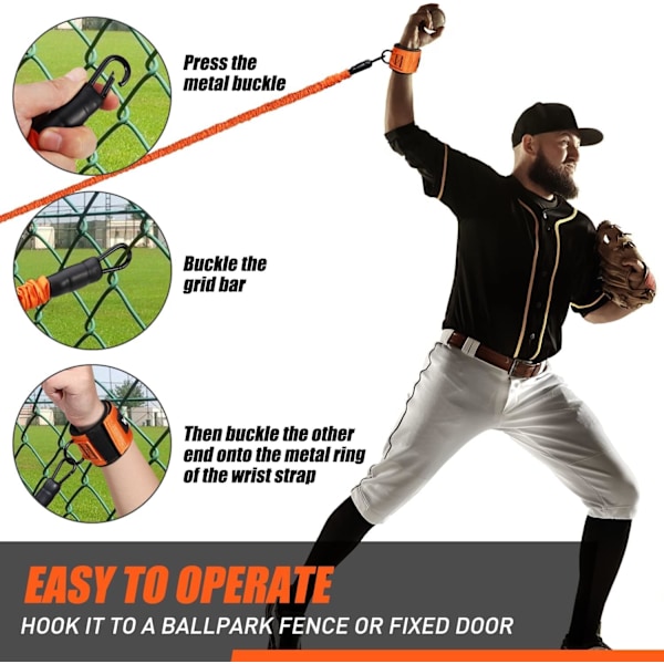 Baseball, 50lbs 100lbs Arm  för Baseball Sftball Pitchers, Yuth & Adult Athletes Imprve Pitching Batting, Arm Strength, orange