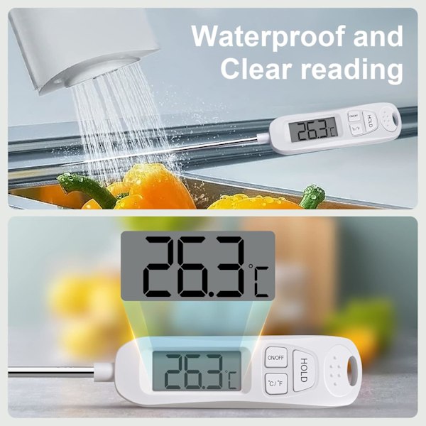 Kjøtttermometer med sklisikkert design - Digitalt matlagningstermometer
