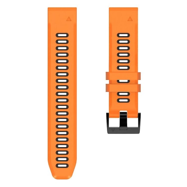 Silikonarmband i två färger för Garmin Fenix 6x 26 mm Orange-Black