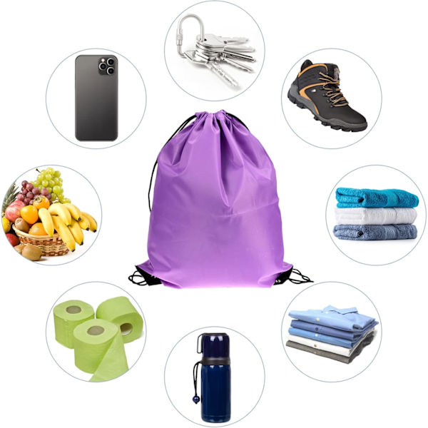 6 stk. Snøresekk Gym Bag Sports Drawstring Ryggsekk Fargerik