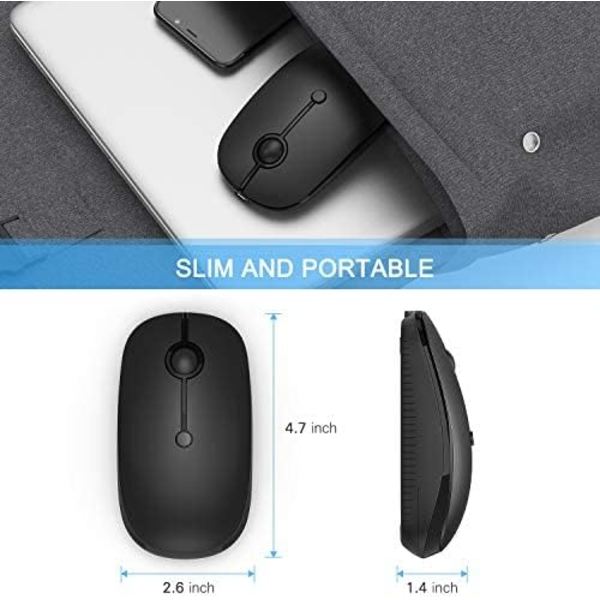 Trådløs mus med Type-C. Dual Mode 2.4G trådløs mus USB C trådløs