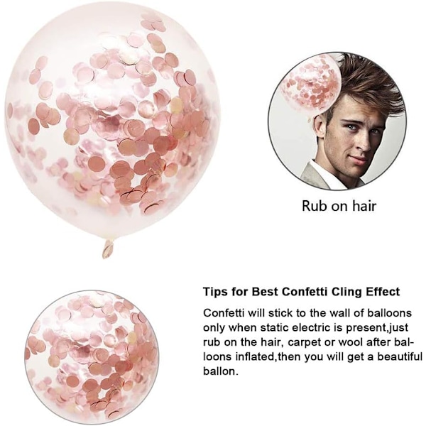 Rosa konfetti latexballonger