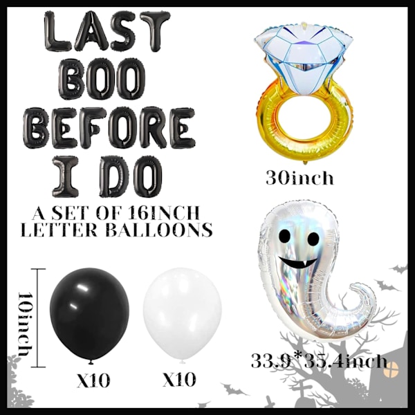 Siste Boo Før Jeg Sier Ja Dekorasjoner Boos Før Jeg Sier Ja Ballonger Halloween Brud Dusj Bachelorette Forlovelse Bach Dekor Svart Svart