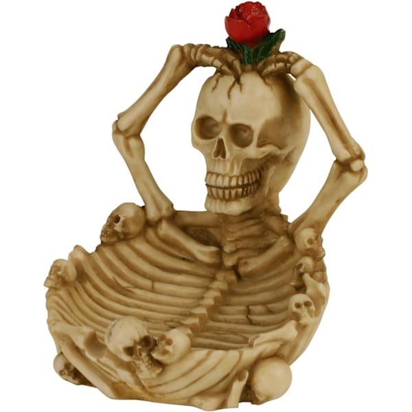X-D Skjelettfigur Skrivebords Sigarettasker Askebeger for Hjemmekontorinnredning Hvit 5'' x 5.5'' x 4.3'' tommer Hvit 5'' x 5.5'' x 4.3'' tommer