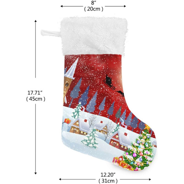 Julklapp, Personliga Julklappsstrumpor 2-pack Snögubbe Julgran 18 tum Julstrumpor Hängande Ornament Eldstad för Träddekoration
