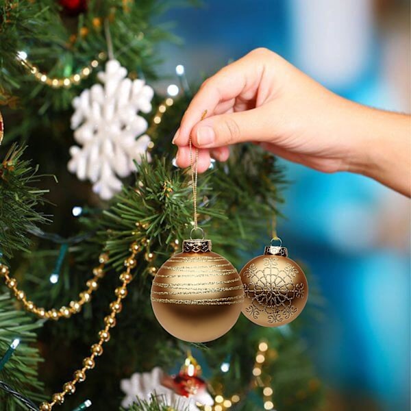 2,95\" Julgranskulor Bollar 12 st Julgransprydnad Set Guld